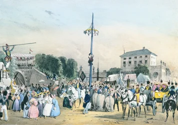 Local Fetes Around Paris: The Greasy Pole at Meudon Belle Vue, Paris, 1830